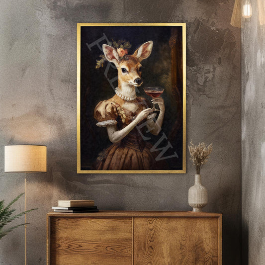 Deer_Lady_Cocktail_Gold_Frame_Example_-_Vintage_Panda_Designs