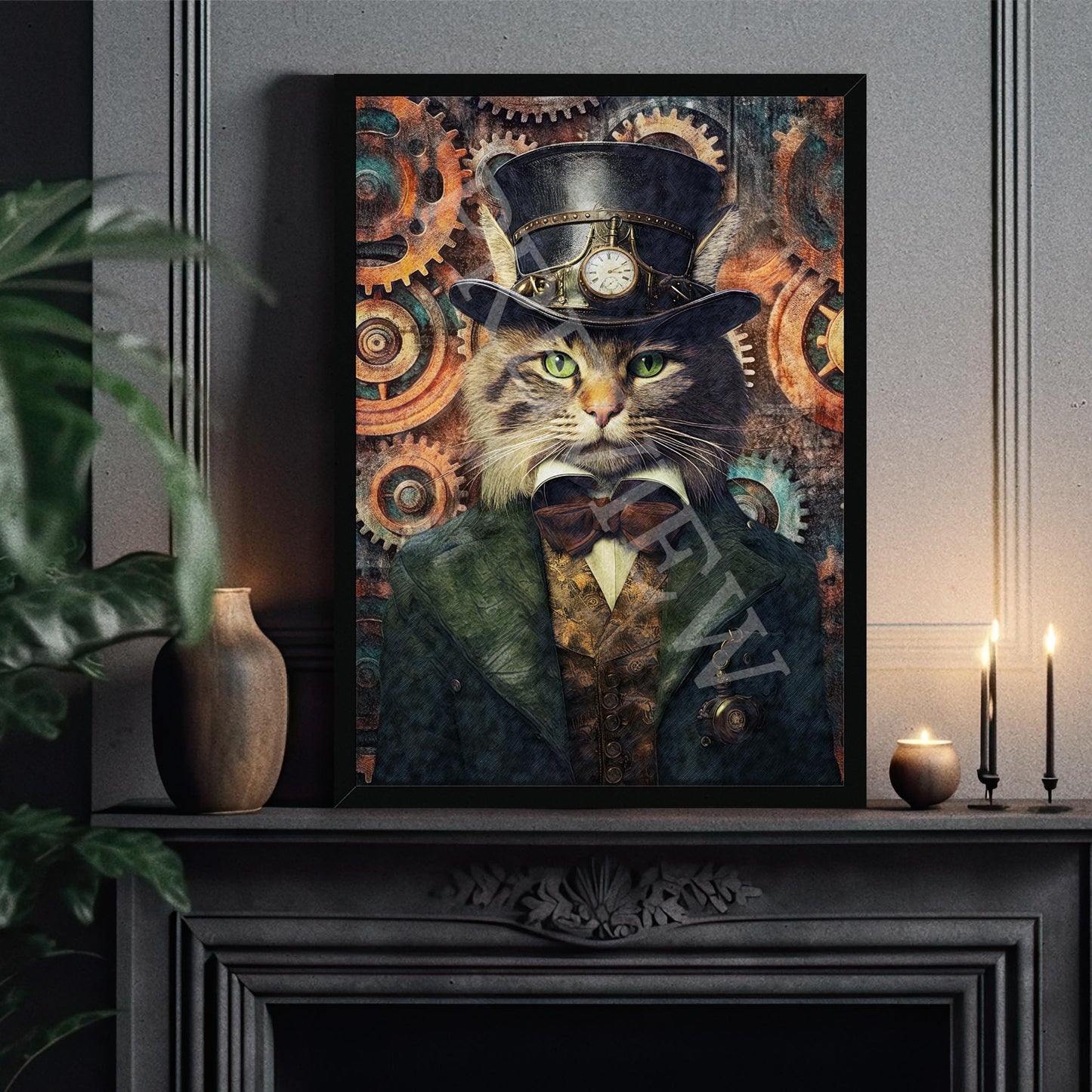Steampunk_Cat_Frame_Example_3_-_Vintage_Panda_Designs