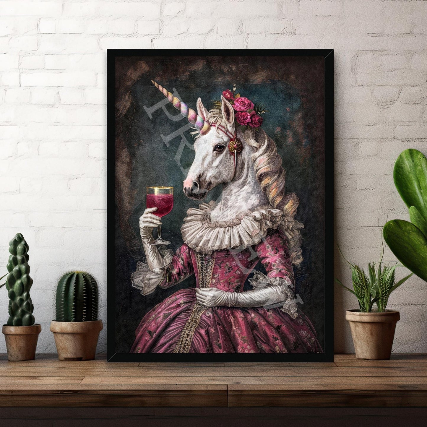 Unicorn_Cocktail_Black_Frame_1_-_Vintage_Panda_Designs