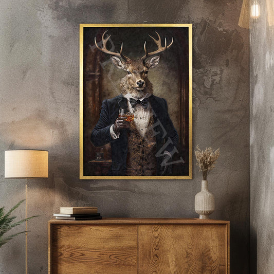 Vintage_Whisky_Stag_Gold_Frame_-_Vintage_Panda_Designs
