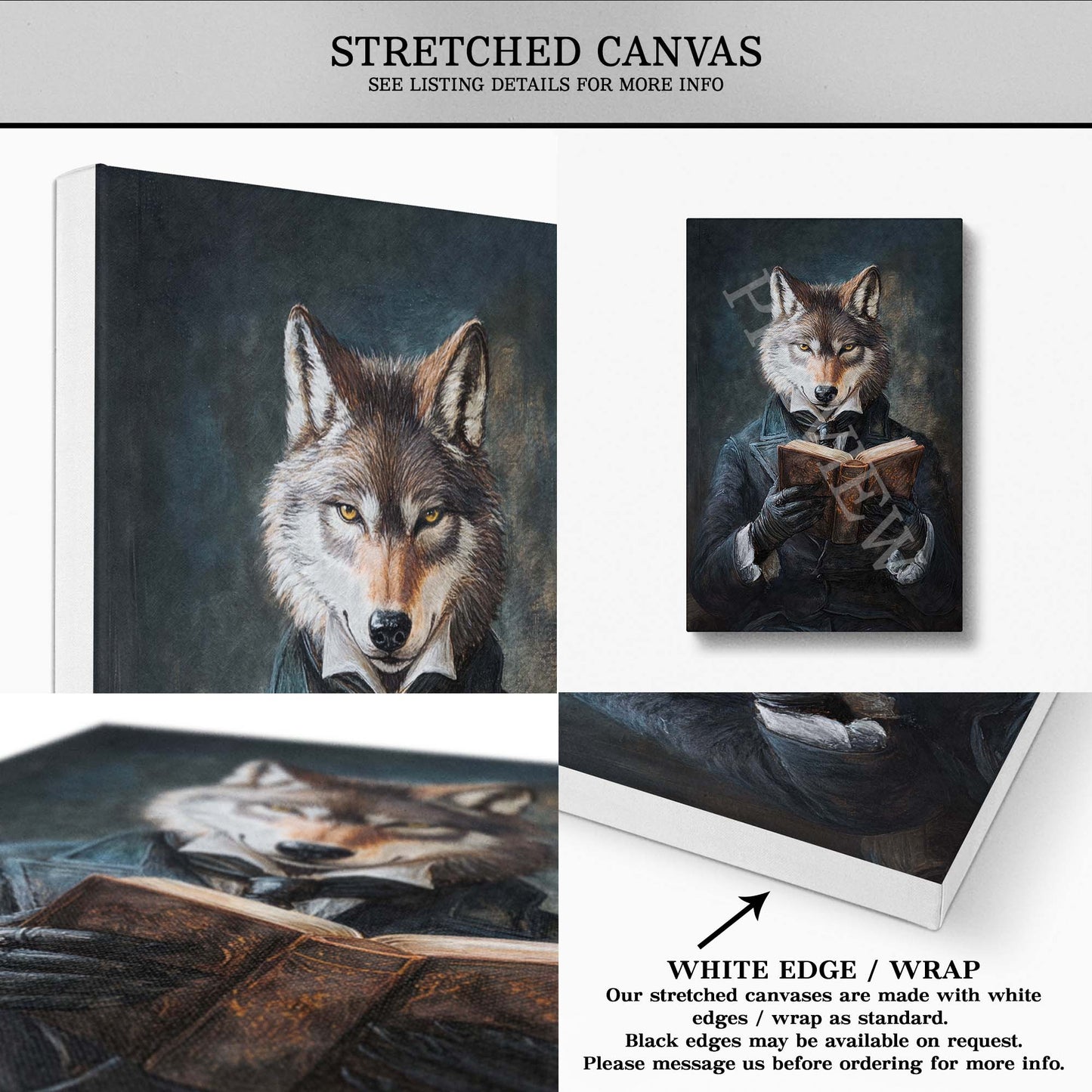 Wolf_Reading_Book_Stretched_Canvas_-_Vintage_Panda_Designs