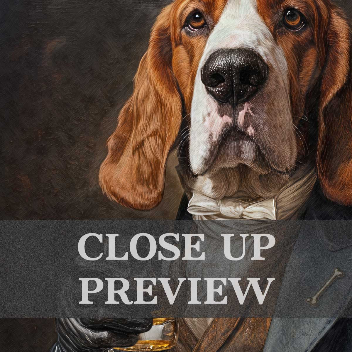 Basset_Hound_Dog_with_Whisky_Close_Up_by_Vintage_Panda_Designs