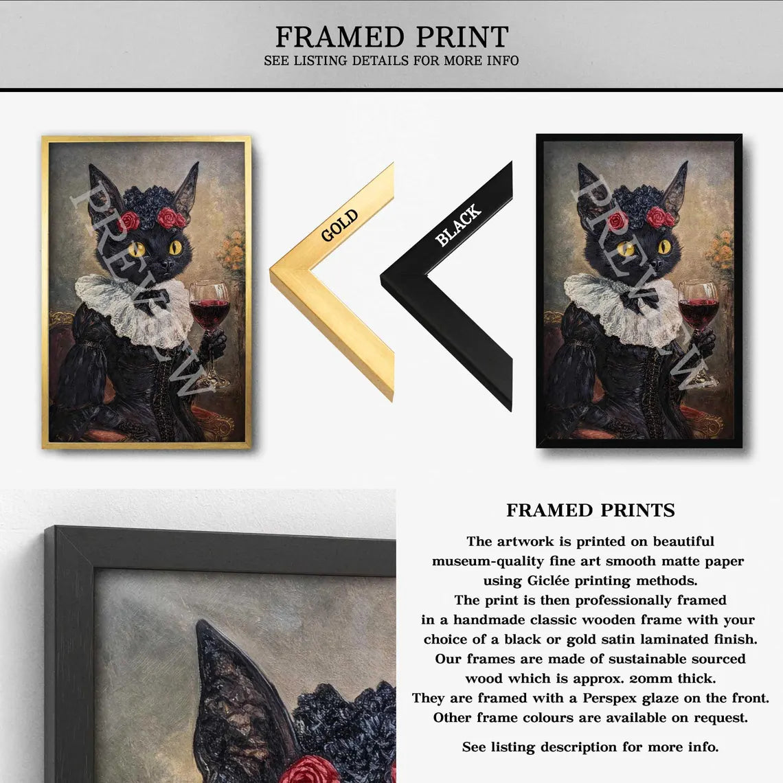 Bat_Lady_Drinking_Red_Wine_Framed_Print_by_Vintage_Panda_Designs