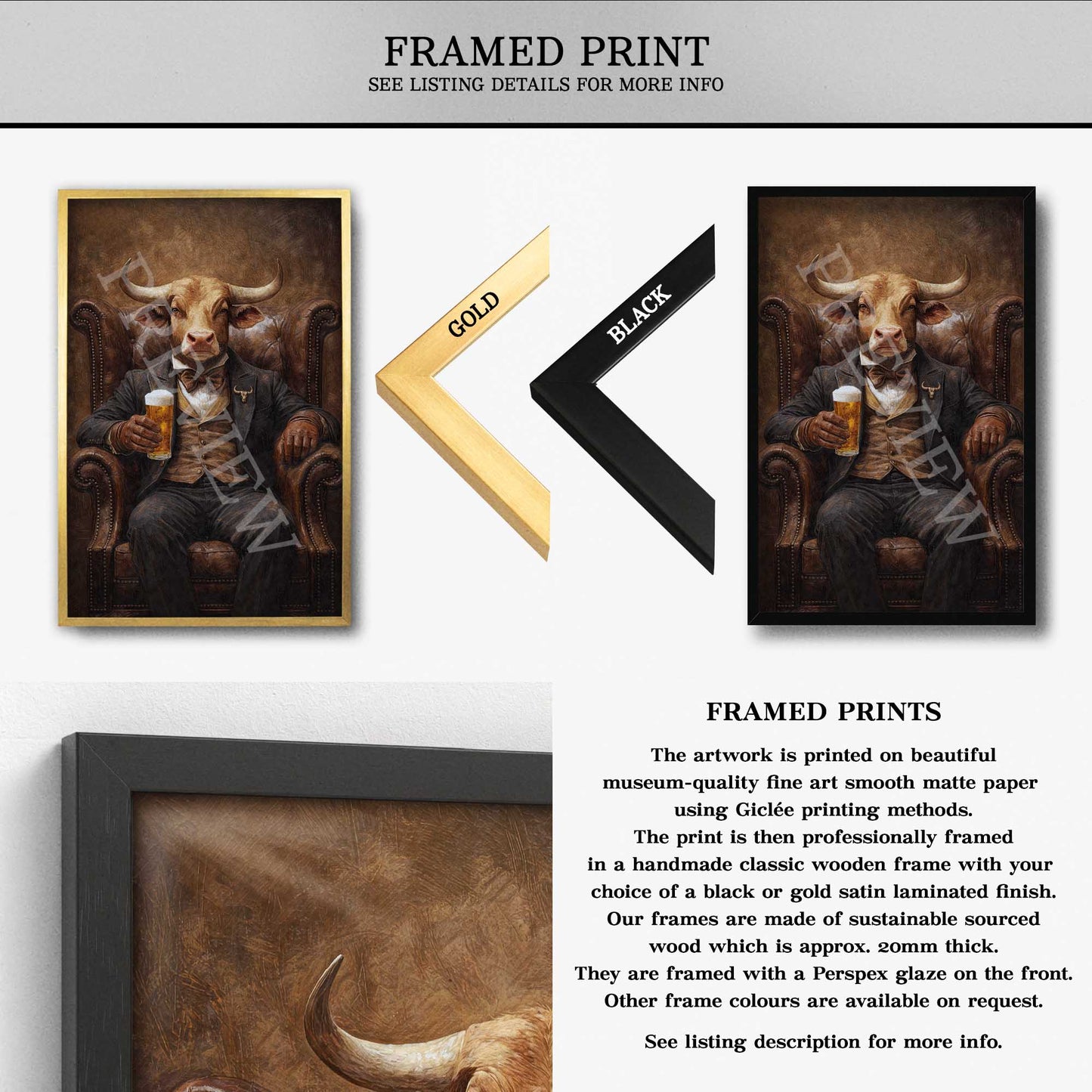 Bull_Drinking_Beer_Framed_Print_by_Vintage_Panda_Designs