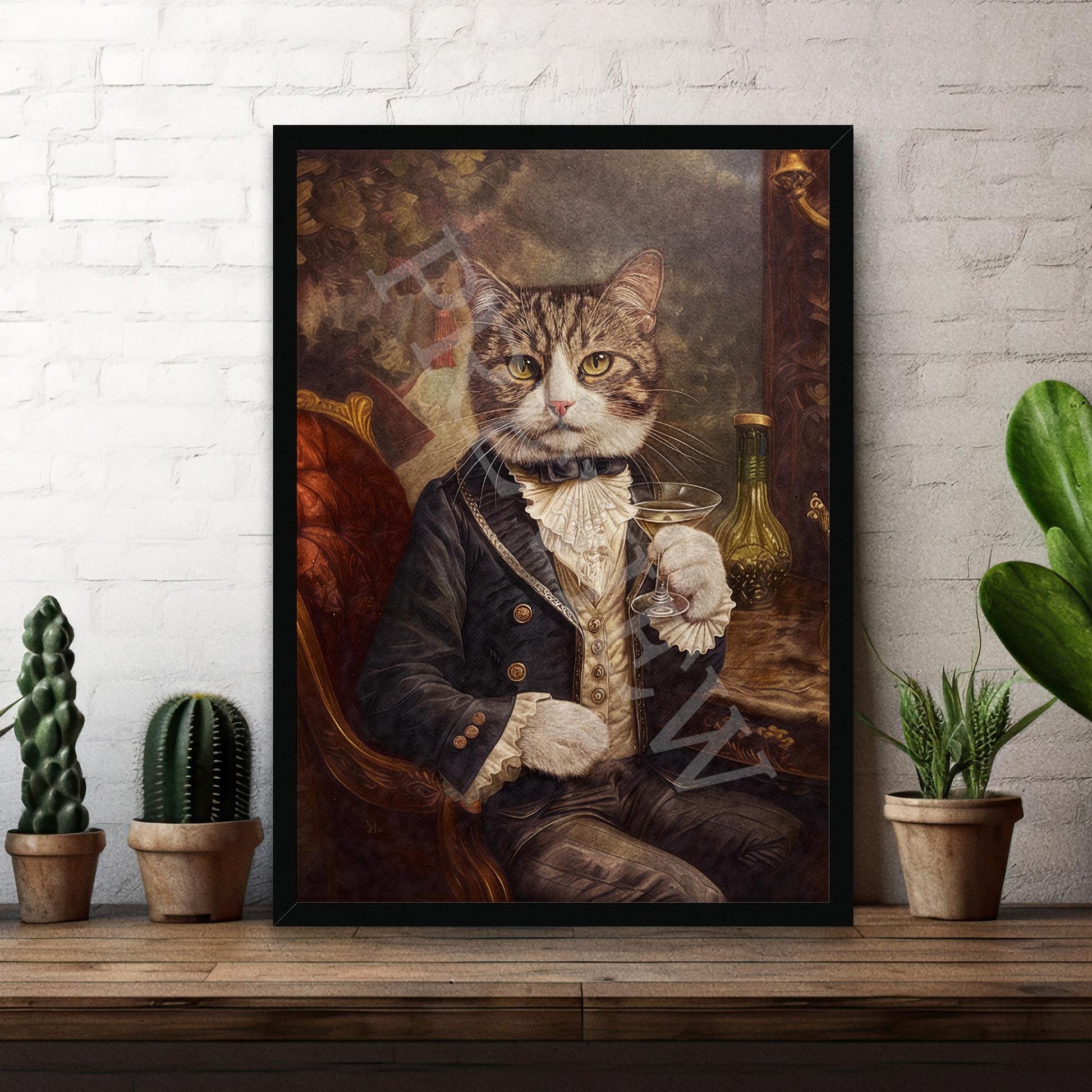 Cat_with_Cocktail_Frame_Example_1_-_Vintage_Panda_Designs
