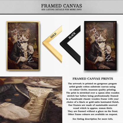 Cat_with_Cocktail_Framed_Canvas_by_Vintage_Panda_Designs