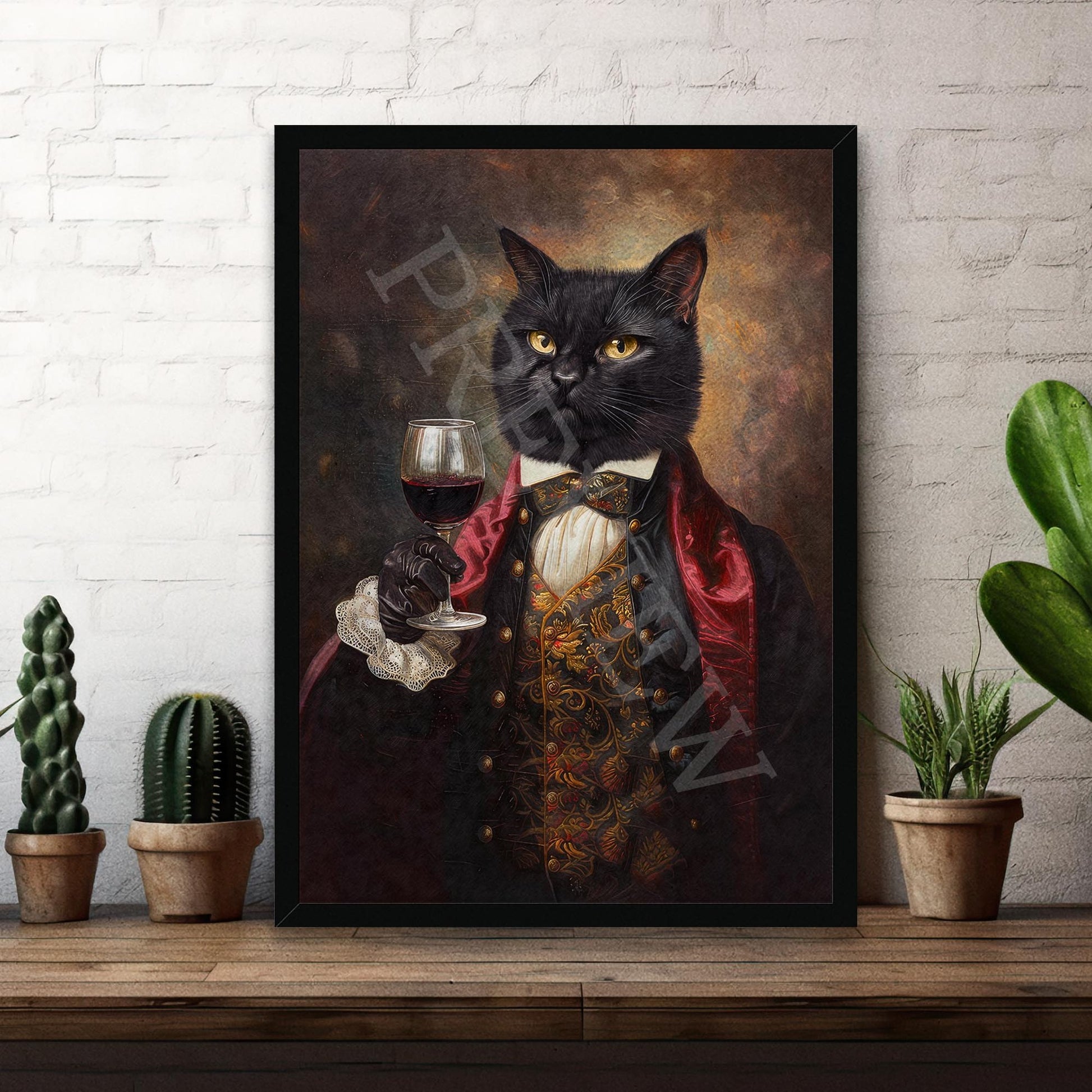 Cat_with_Wine_Portrait_Portrait_Frame_1_-_Vintage_Panda_Designs