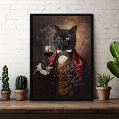 Cat_with_Wine_Portrait_Portrait_Frame_1_-_Vintage_Panda_Designs