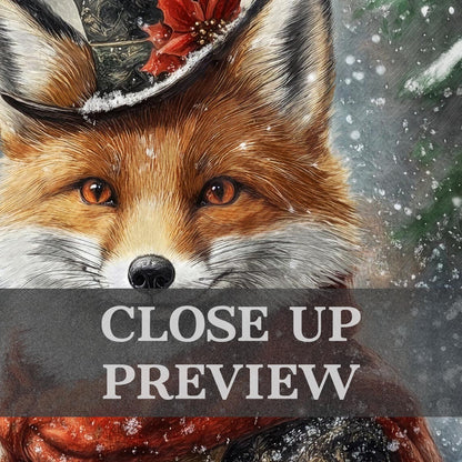 Christmas_Winter_Fox_Close_Up_-_Vintage_Panda_Designs
