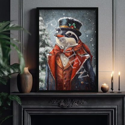 Christmas_Winter_Penguin_Black_Frame_1_-_Vintage_Panda_Designs
