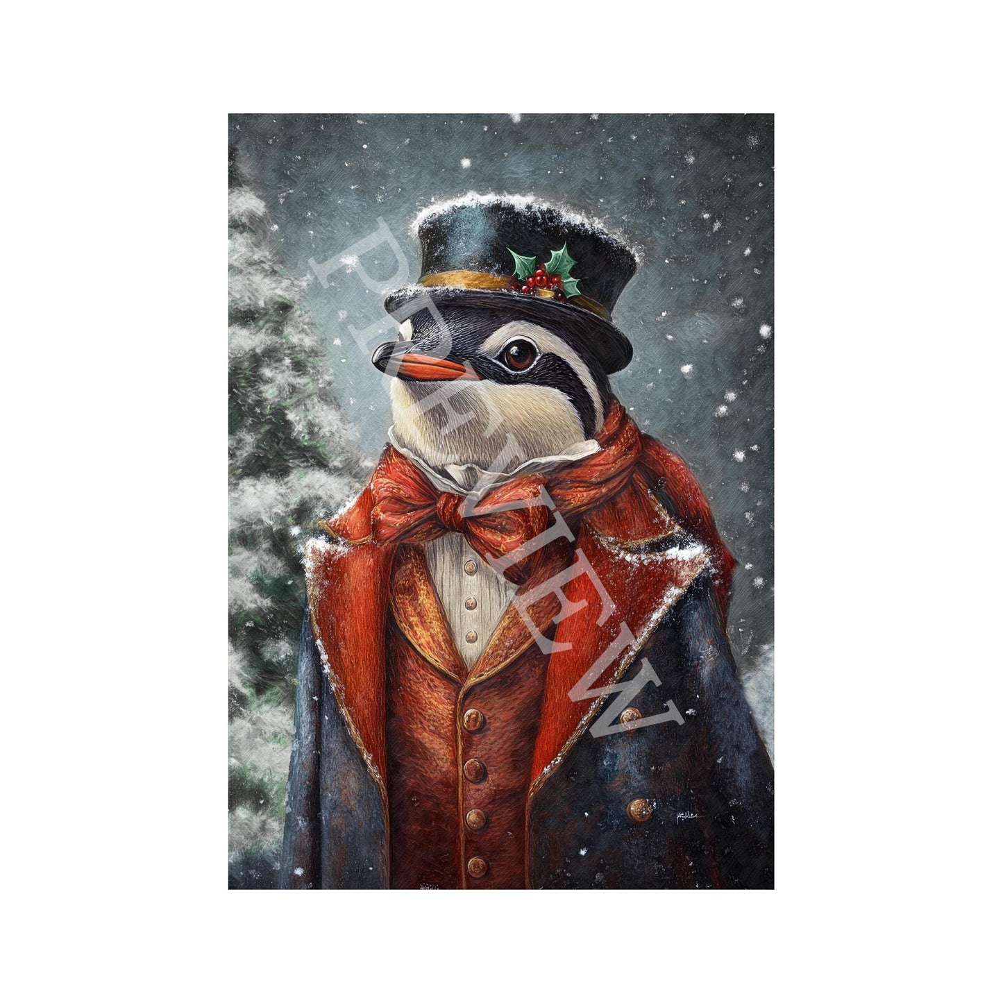 Christmas_Winter_Penguin_Print_-_Vintage_Panda_Designs