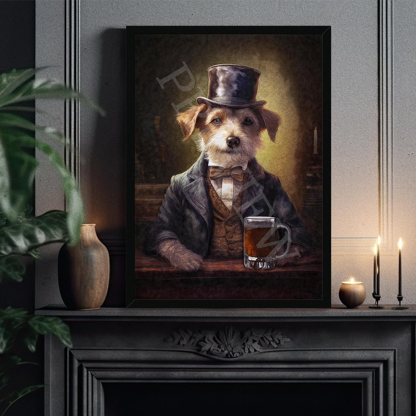 Dog_with_Pint_Portrait_Frame_2_-_Vintage_Panda_Designs