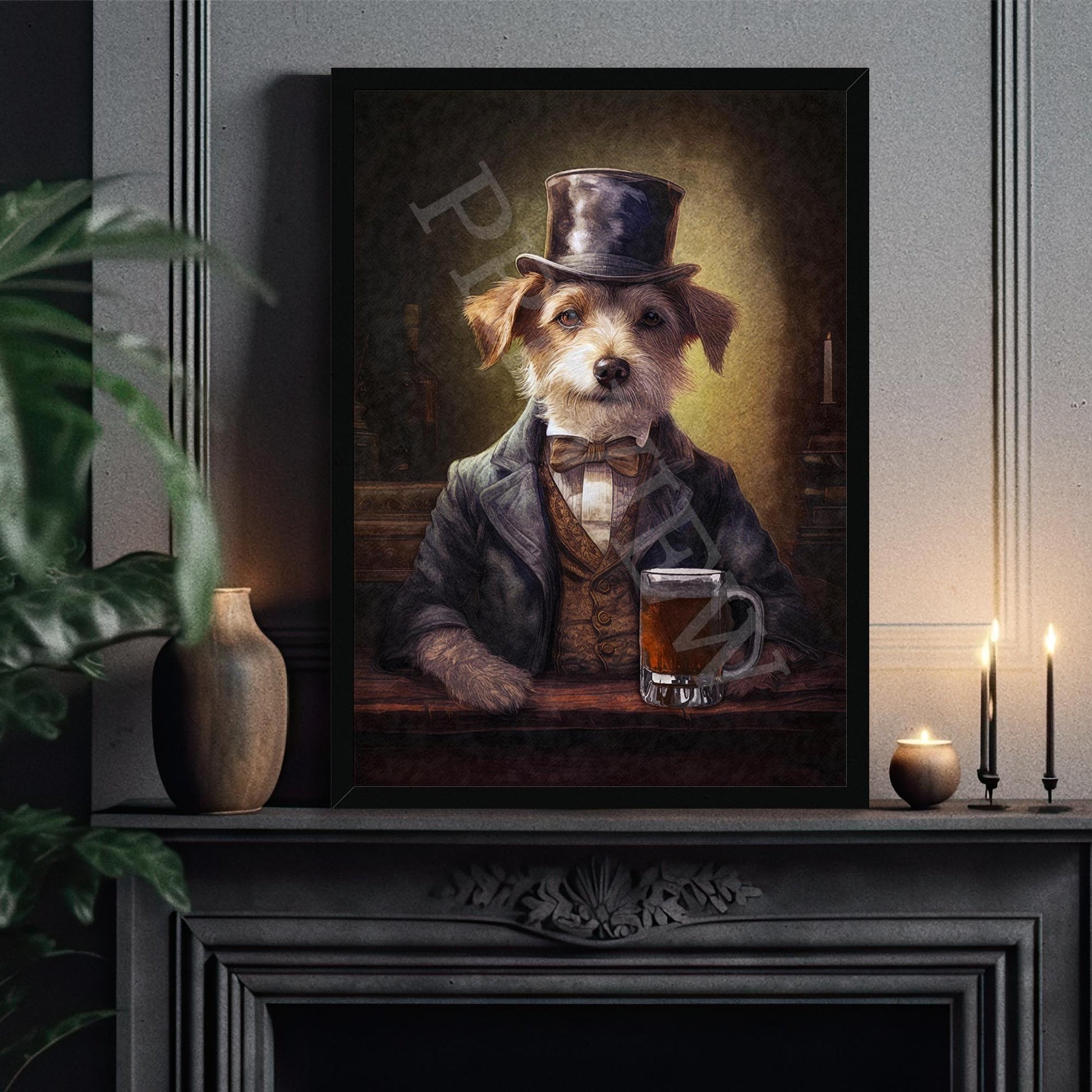 Dog_with_Pint_Portrait_Frame_2_-_Vintage_Panda_Designs