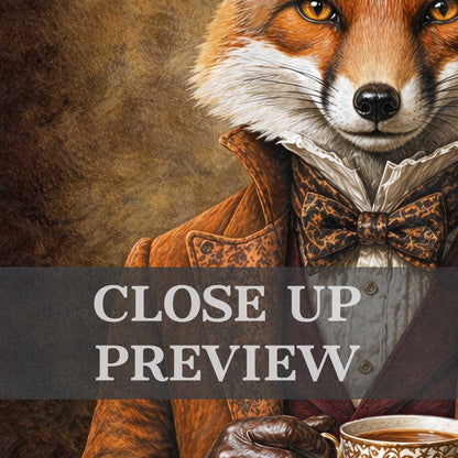 Fox_Drinking_Tea_Close_Up_by_Vintage_Panda_Designs