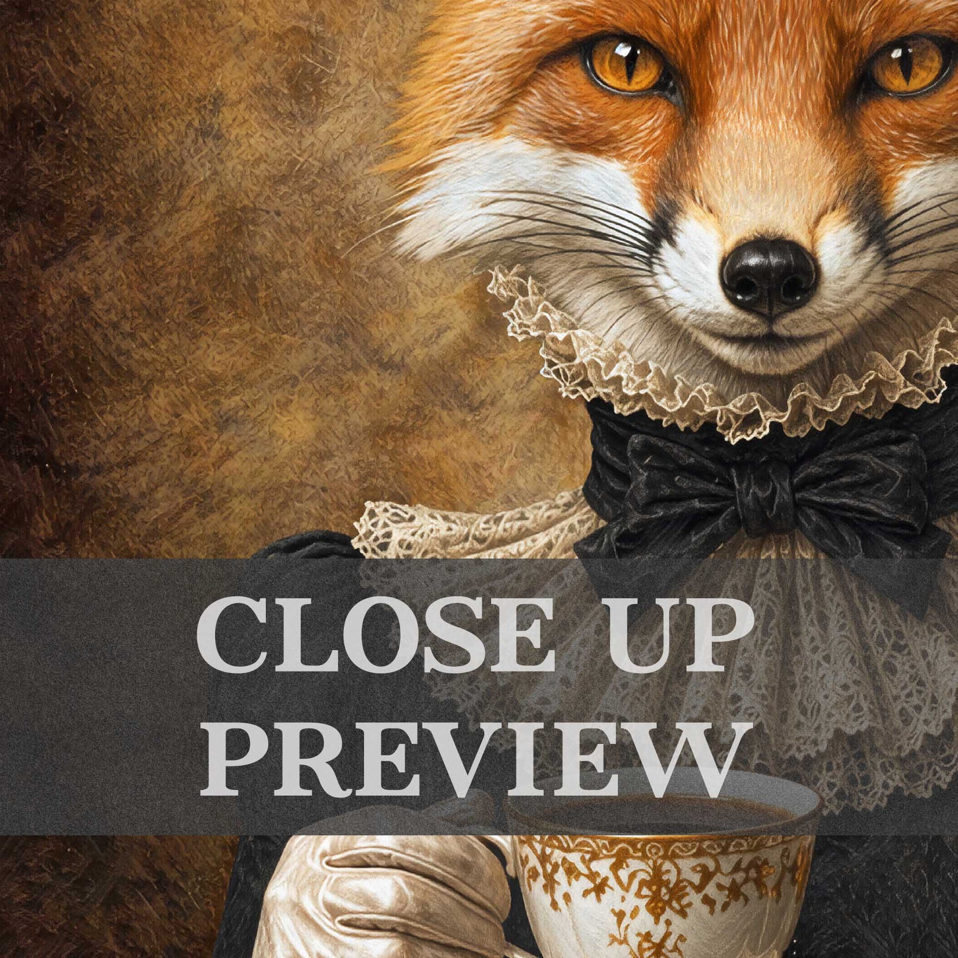 Fox_Lady_Drinking_Tea_Close_Up_by_Vintage_Panda_Designs