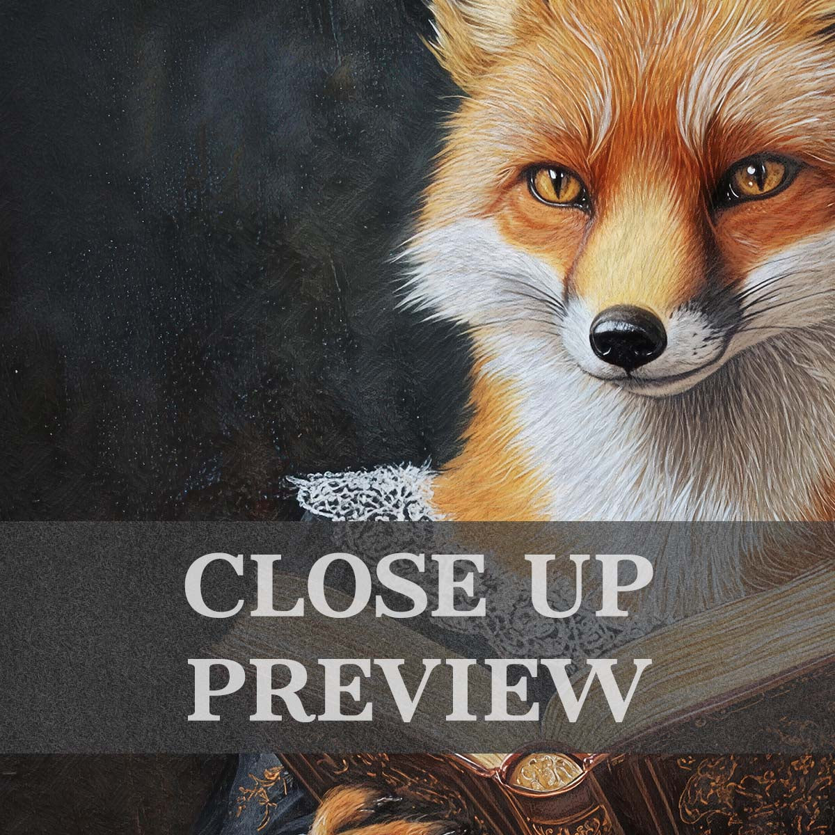 Fox_Reading_Book_Close_Up_-_Vintage_Panda_Designs