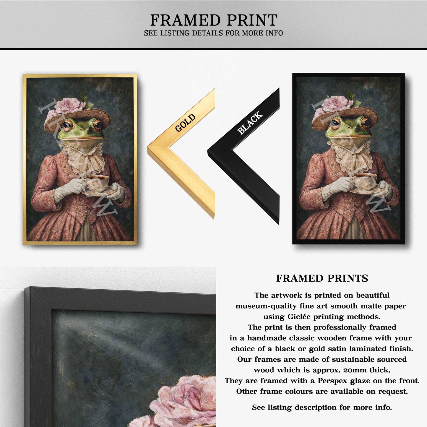 Frog_Lady_with_Tea_Portrait_Framed_Print_-_Vintage_Panda_Designs