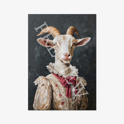 Goat Lady Wall Art Print by Vintage Panda Designs