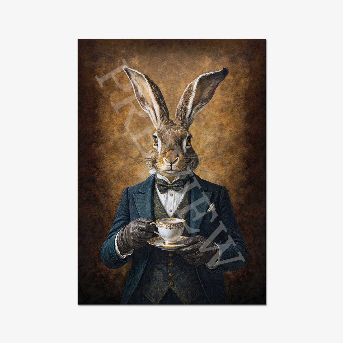 Hare_Drinking_Tea_Print_by_Vintage_Panda_Designs
