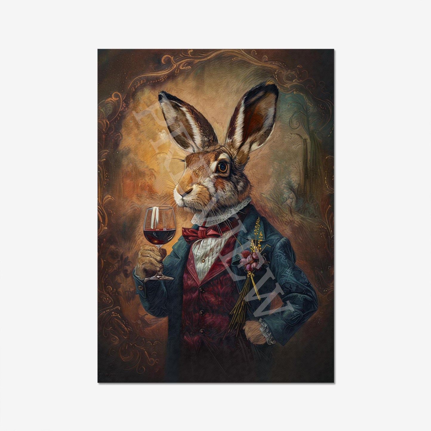 Hare_with_Wine_Portrait_Frame_-_Vintage_Panda_Designs
