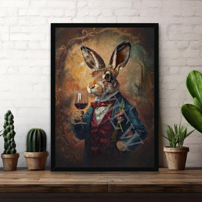 Hare_with_Wine_Portrait_Frame_1_-_Vintage_Panda_Designs
