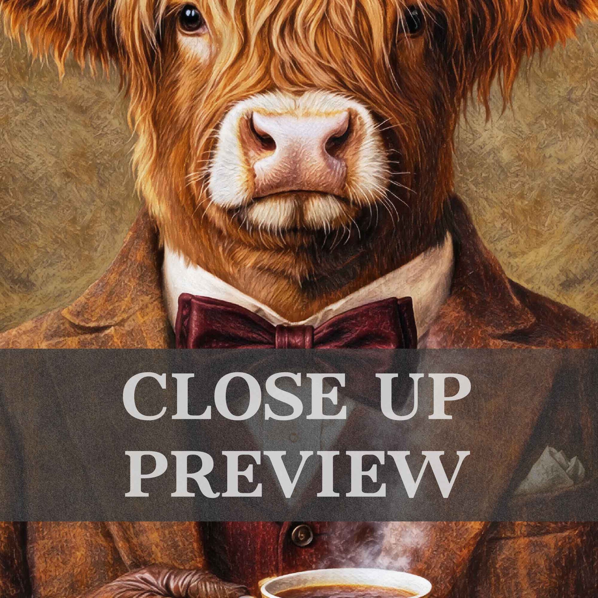 Highland_Cow_Drinking_Tea_Close_Up_by_Vintage_Panda_Designs