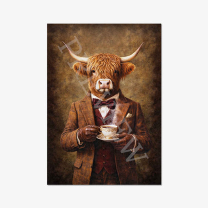 Highland_Cow_Drinking_Tea_Print_Only_by_Vintage_Panda_Designs