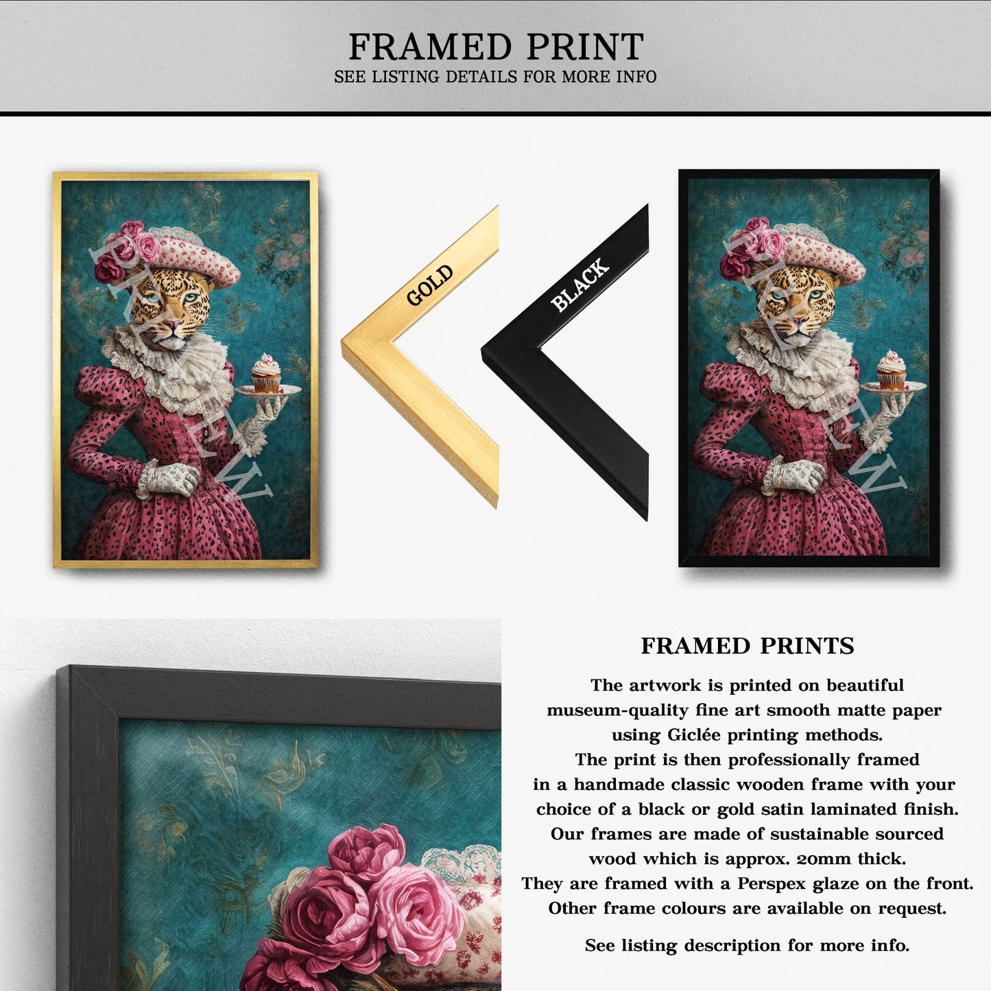 Leopard_with_Cupcake_Framed_Print_-_Vintage_Panda_Designs