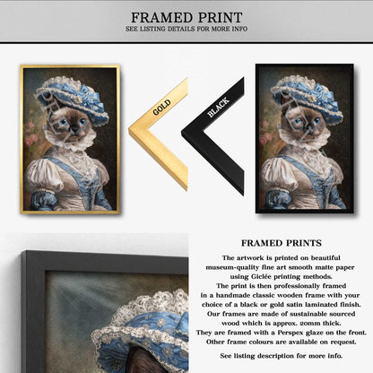 Ragdoll_Cat_Lady_Portrait_Framed_Print_-_Vintage_Panda_Designs