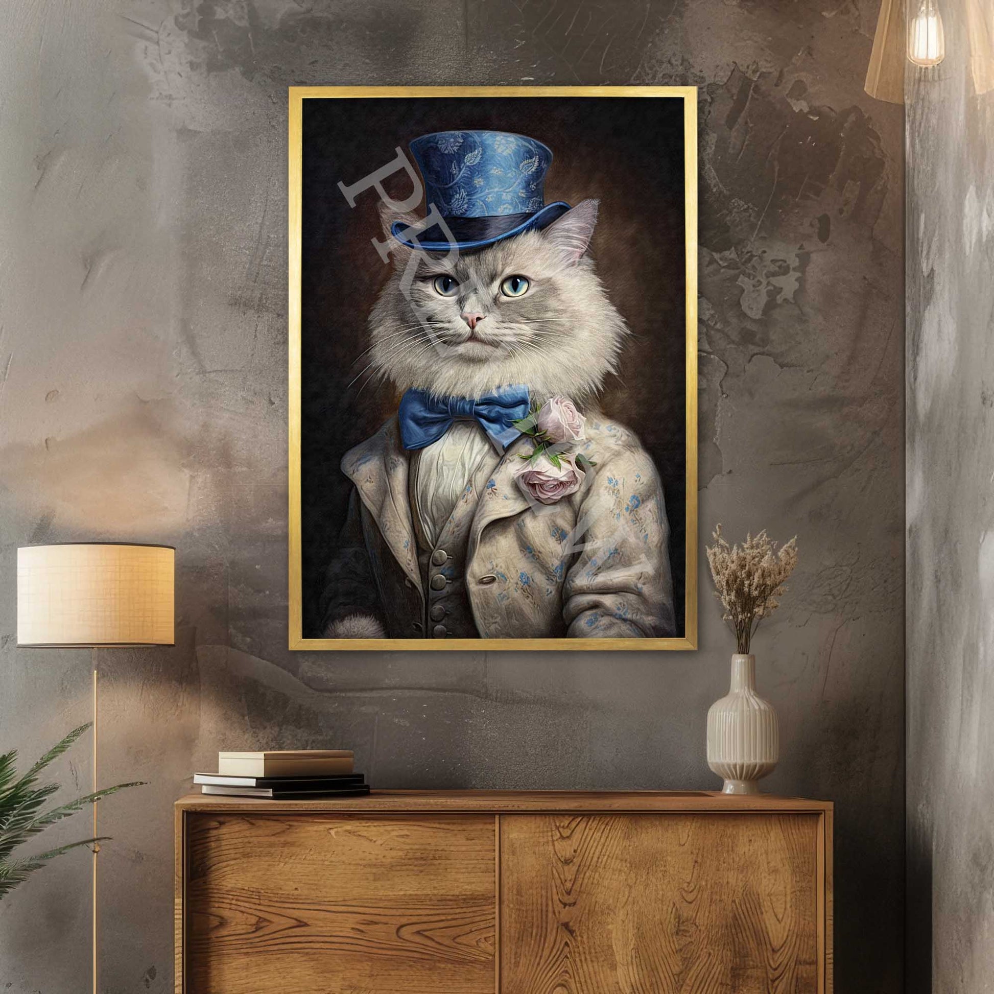 Ragdoll_Gentleman_Gold_Frame_-_Vintage_Panda_Designs