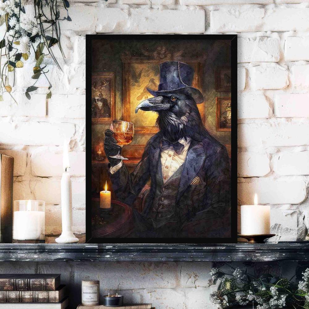 Raven_Drinking_Whisky_Featured_-_Vintage_Panda_Designs