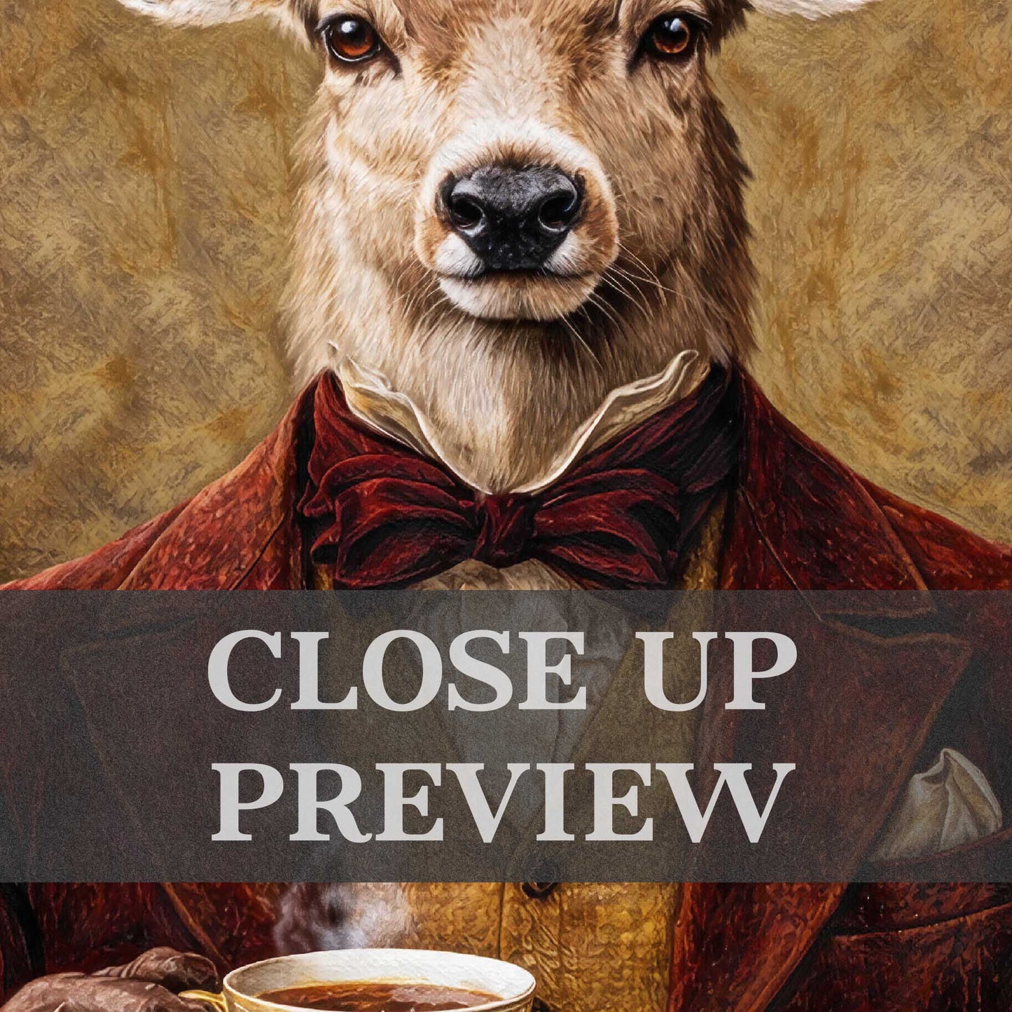 Stag_Drinking_Tea_Close_Up_by_Vintage_Panda_Designs