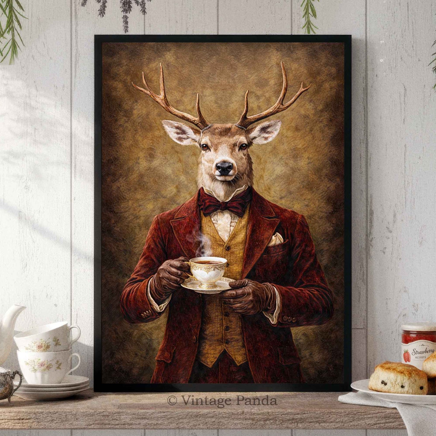 Stag_Drinking_Tea_Featured_Image_by_Vintage_Panda_Designs