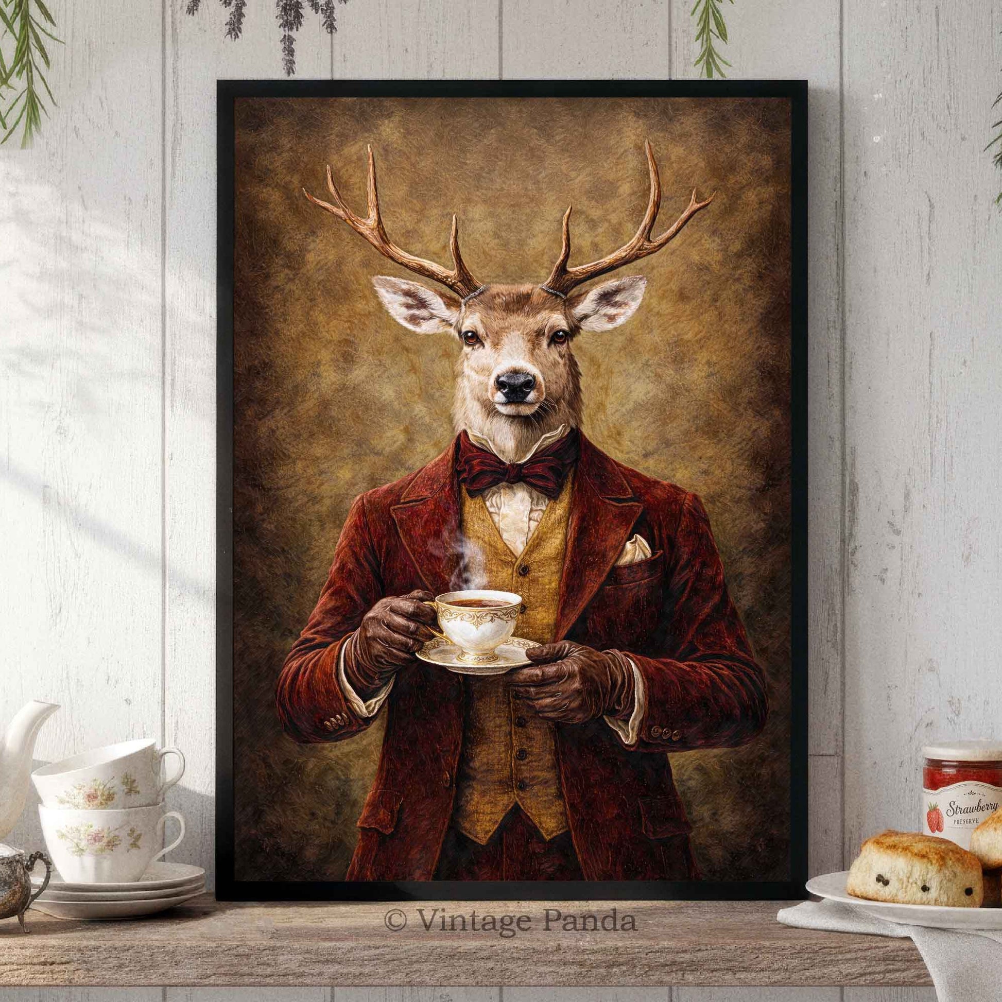 Stag_Drinking_Tea_Featured_Image_by_Vintage_Panda_Designs