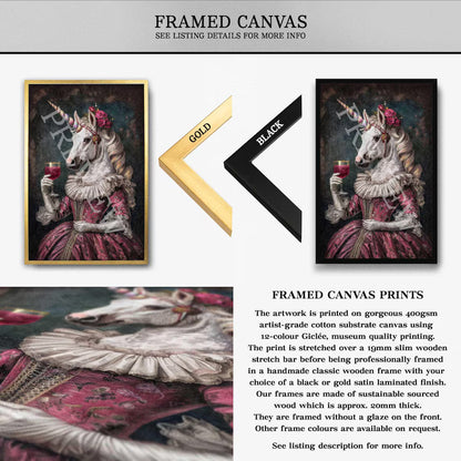 Unicorn_with_Cocktail_Wall_Art_Framed_Canvas_by_Vintage_Panda_Designs