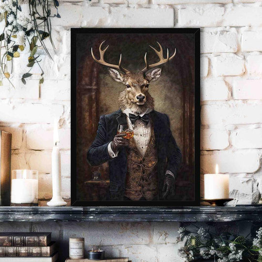 Vintage_Whisky_Stag_Featured_Image_Black_Frame_-_Vintage_Panda_Designs