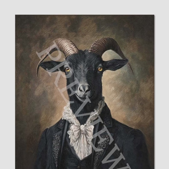 Black Goat Gentleman - Vintage Panda Designs