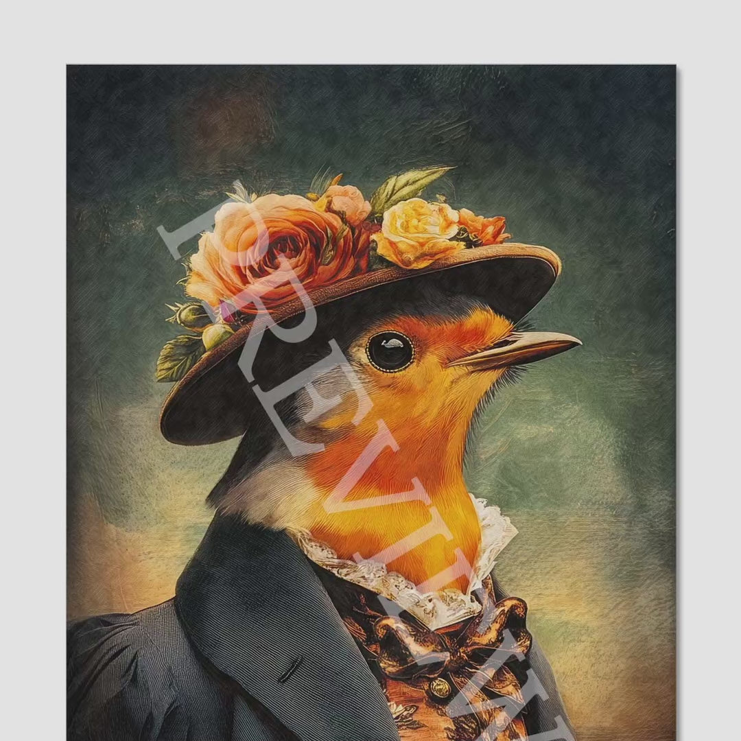 Lady Robin Bird Print - Vintage Panda Designs