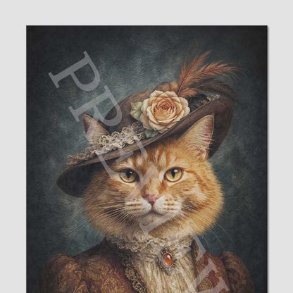 Ginger Cat Lady Wall Art Print