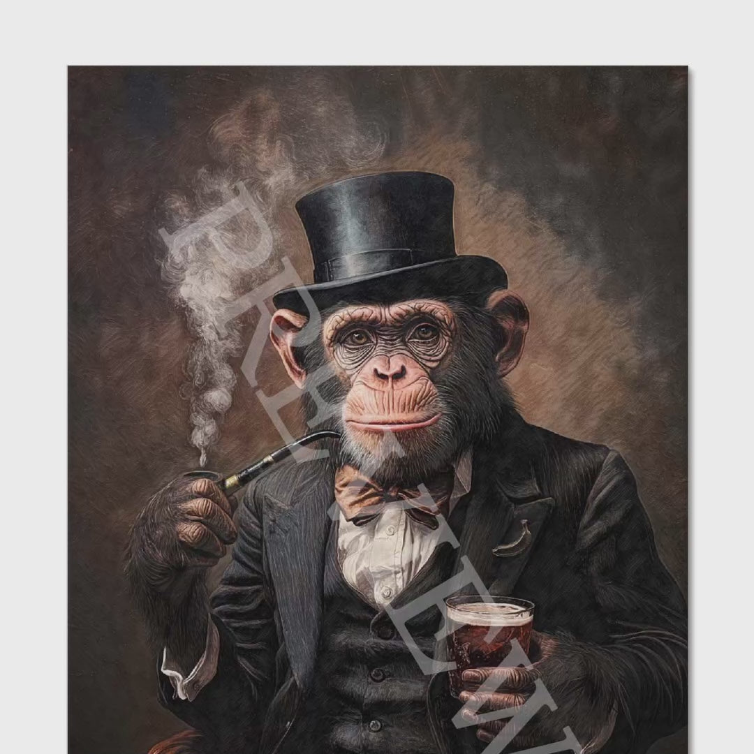 Monkey Whisky Pipe - Vintage Panda Designs