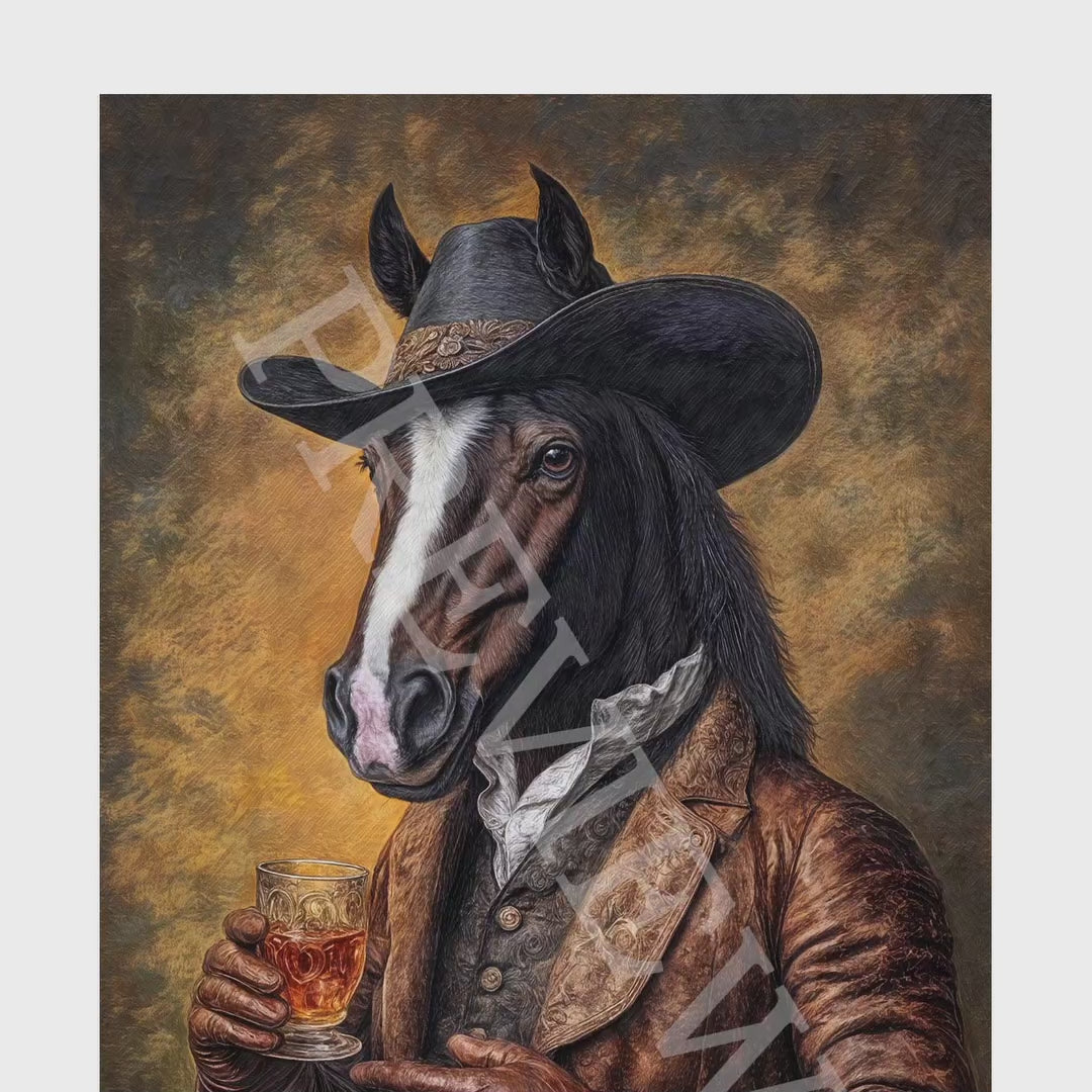 Horse Whisky Cowboy - Vintage Panda Designs