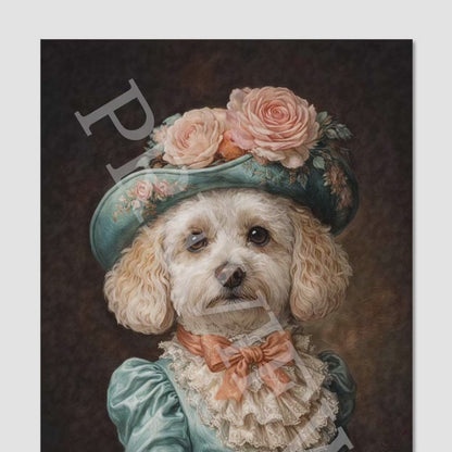 Cavapoo Dog Lady Wall Art Print